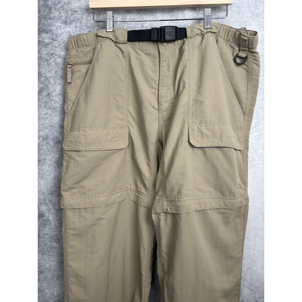 The North Face Men's Paramount Convertible Nylon Khaki Pants with Belt Size XL